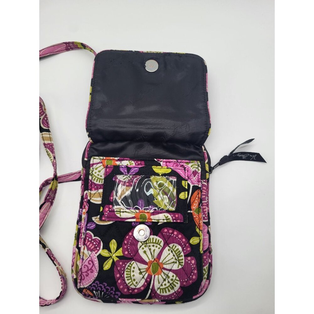 Vera Bradley Mini Hipster Pirouette Pink Crossbody Purse Bag Floral Quilted - Picture 3 of 9